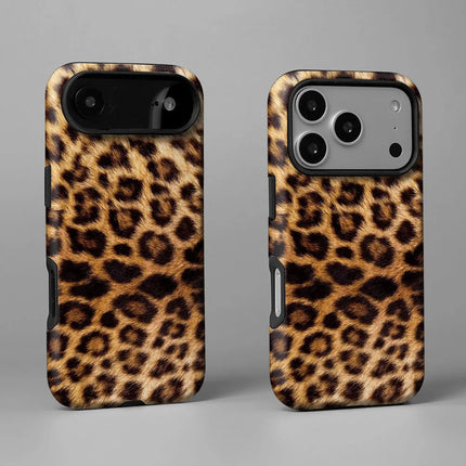 Phone Case For iPhone 17 16 15 13 12 11 14 Pro Max 7 8 Plus Mini XR XS Max Luxury Leopard Print 2 IN 1 Film shell Cover