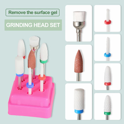 7 Pcs Tungsten Carbide Ceramic Nail Drill Bits For Manicure Removing Gel Varnish Nail Drill Bit Kits Accessories Engraving Tools