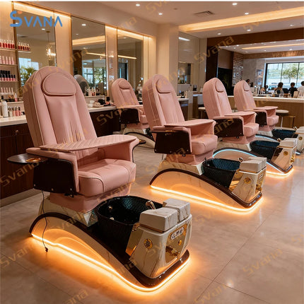 custom.High End Pink Pipeless Pedicure Spa Chair Foot Care Chair Beauty Salon