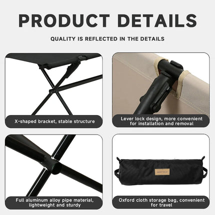 WESTTUNE Outdoor Long Chair Stool Lightweight Folding Two-person Stool Collapsible Beach Double Seat Stool for Garden Picnic