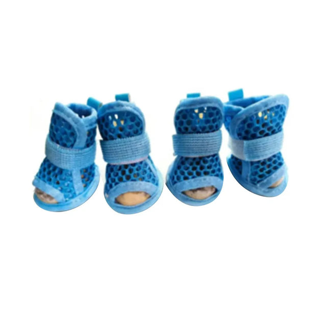 4PC Breathable Mesh Dog Shoes for Small Dogs Summer Pet Sandals Anti Slip Elastic Strap Outdoor Puppy - product image 7