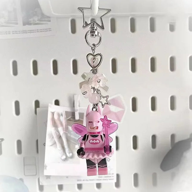 Handmade Cartoon 3D Fairy Bat Keychain y2k bow keychain