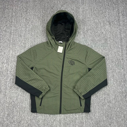 Best Quality Windproof Inside Mesh Blue Green Checkered Outdoor Coats Men Women Letters Embroidery Mertra Slanted Zipper Jacket