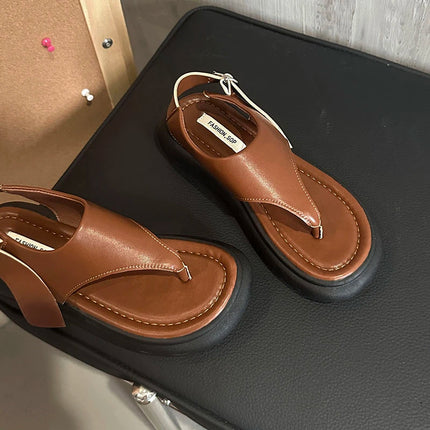 2026 New Casual Herringbone Flip-Flop Sandal Beach Toe-Ring Roman Women's Shoes Popular Non-Slip Toe-Post