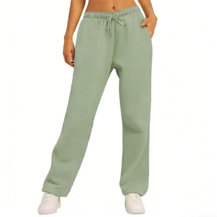 autumn winter Women's Solid Color Sweatpants Daily casual Pants Women's Wide Leg pants Comfortable loose Drawstring Women's Trou