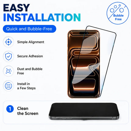 10-1 pcs Tempered Glass for IPhone 17 Pro Max 16 15 14 13 12 11 Promax Plus + Screen Protectors Full Cover Protective Screen Case