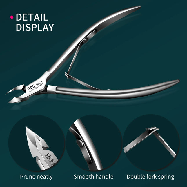 Juego de recortador profesional de cutículas, tijeras superafiladas para piel muerta para uñas de manos y pies de mujeres y hombres, herramienta de manicura que ahorra esfuerzo