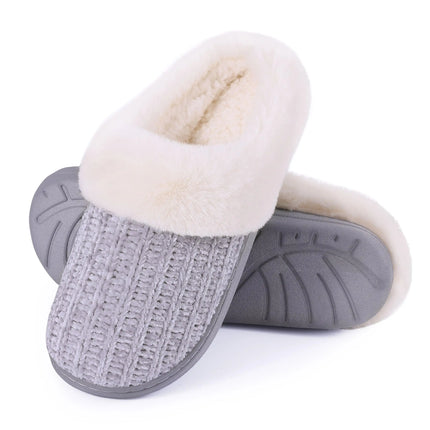 Litfun Fuzzy Cozy House Slippers For Woman Winter Indoor Warm Antiskid Plush Casual Slides Ladies Soft Memory Foam Bedroom Shoes