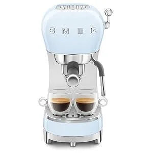 Manual Espresso Machine with Steam Wand, 15 Bars of Pressure, Pastel Blue