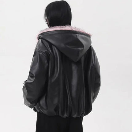 Korea Fuax Fur Hooded Parkas Y2K Coats Vintage Thicken Loose Casual Chaqueta Tops Fashion Snow Wear Women Jackets Abrigos 2025