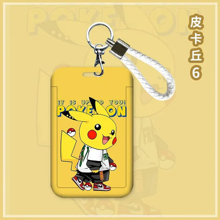 Pokemon Anime Pikachu Card Holder Kawaii ID Card Bank Card Subway Bus Card Cartoon Student ID Boy Girl Work Badge Card Holder