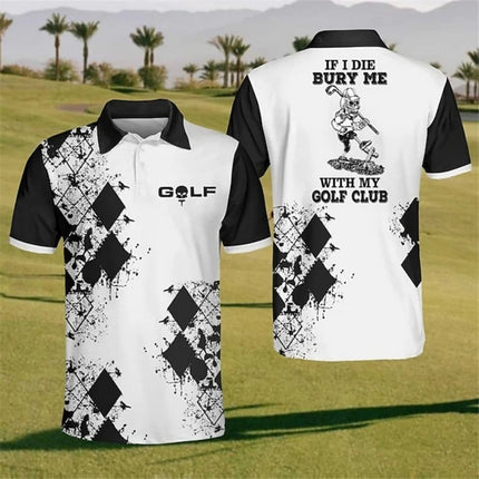 Fun Colorful Golf Pattern Polo Shirt For Men Stripe Grid 3D Print Tees Summer Casual Street Short Sleeve Loose T-Shirt Lapel Top