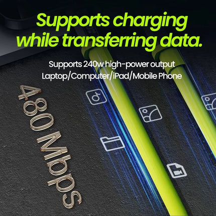 240W USB USB-C Fast Charge Cable USB To USB-C Data Cable USB-C Super Fast Charging Date Wire For iPhone Samsung - product ima
