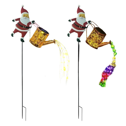 Christmas Solar Kettle Lights Garden Lawn Decorations Santa Claus Kettle Ground Lamp Solar LED Night Lights xmas Outdoor Decor