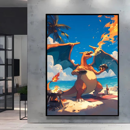 Japanese Anime Canvas Paintings Pokemon Pikachu Poster Cartoon Character Picture Bright and Clear Colors High Quality Home Decor