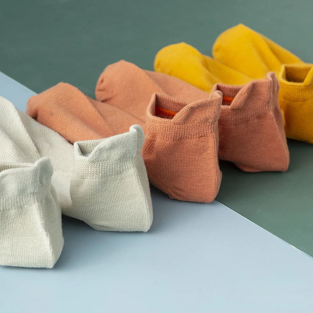 5 Paar Damen Baumwollsocken Kurze Crew-Socken Knöchelhoch Hochwertig Atmungsaktiv Sommer Kompression Lässige Mode Niedriger Schnitt Socken für Damen