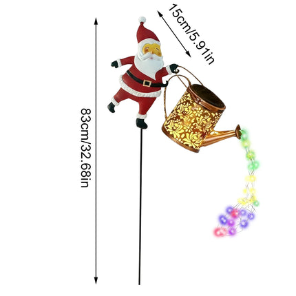 Christmas Solar Kettle Lights Garden Lawn Decorations Santa Claus Kettle Ground Lamp Solar LED Night Lights xmas Outdoor Decor