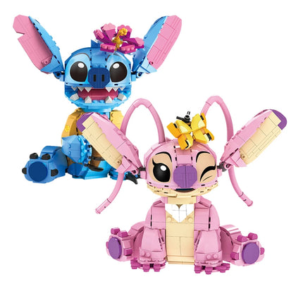 New Stitch Angel CP Building Blocks 2026- Large Piece Cartoon Toys with Moving Ears Kids Assembly Gift for  Boys Girls Birthday