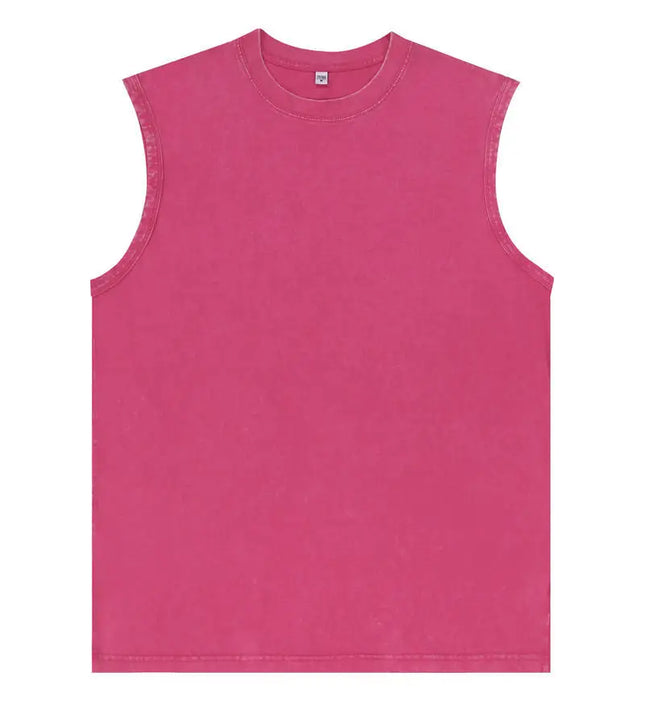 2025 Neue Sommer Herren Tanktops aus gewaschener Baumwolle Muskel-Gym-Ärmellose Workout T-Shirts Laufen Strand Locker geschnittene T-Shirts