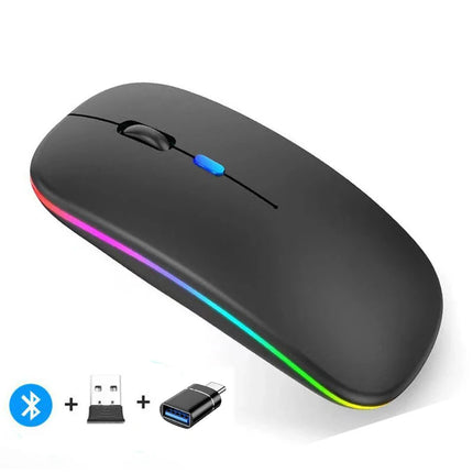 Rechargeable Wireless Mouse Bluetooth-compatible 2.4GHz Dual Modes Computer Mice with Nano Receiver for PC Laptop - product i