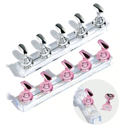 5/30pcs/Set Magnetic Nail Holder False Nail Tip Practice Stand Crystal Base Holder Nail Art Display For Art Salon DIY & Practice