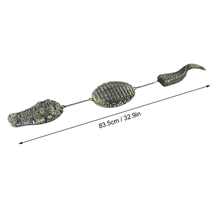 Plastic Artificial Alligator Decoy 3 Segment Simulated Floating Crocodile Sculpture for Garden Pool Pond Decoration