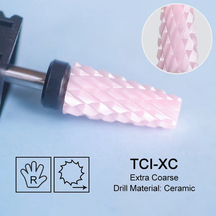 Ceramic Milling Cutter Flame Carbide Nail Drill Bits Pink Gel Remover Electric Machine Drills Polishing Peeling Nails Art Tools