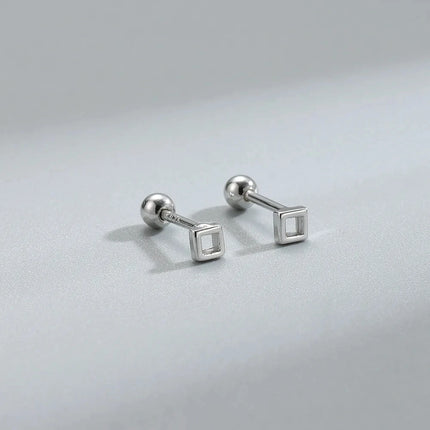 Silver Color Simple Small Rose Star Stud Earrings Tragus Cartilage for Women Hypoallergenic Daily Wear Ear Piercing Jewelry Gift