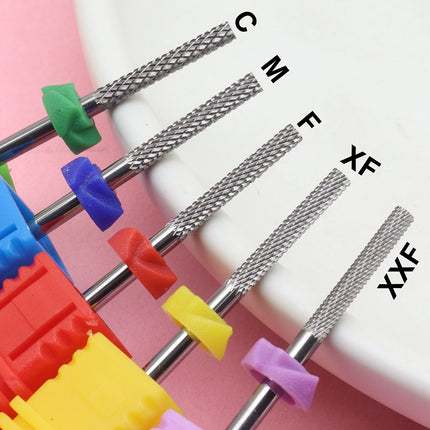 1Pcs Safety Nail Drill Bits,3/32" Tungsten Carbide Cuticle Drill Bits,Two Way Rotate For Nail Bed File Dead Skin Nail Prepare Cl