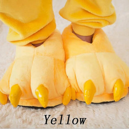 Winter Warm Soft Indoor Floor Slippers Women Men Shoes Paw Funny Animal Christmas Monster Dinosaur Claw Plush Home Random Lining