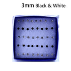 3mm Black White CZ