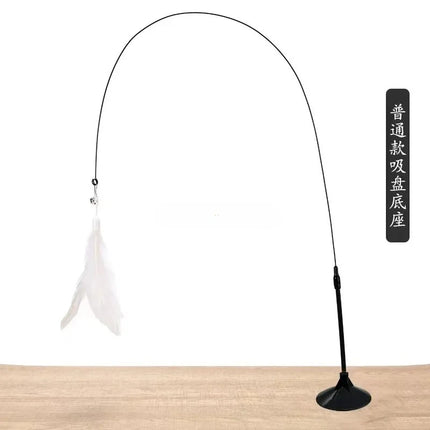 1Pc Cat Teaser Stick Interactive Toy Feather Teaser Stick Wand Pet Feather Refill Replacement Catcher Product For Cat Exercise