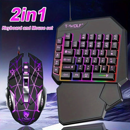 2 In1TF900 Gaming Keyboard and Mouse Set Ergonomic Wireless Gaming Keyboard 7 RGB Backlighting, for PUBG Mobile - product ima