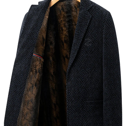 Autumn Winter New men's Blazer high-end Boutique Fashion Thicken Warm Business Casual Business Wool Suit Jacket