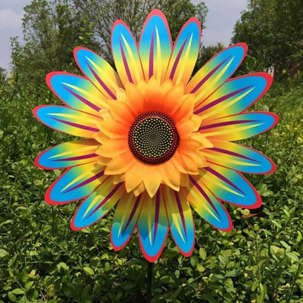Sunflower Windmill Rotating Sunflower Wind Spinner Stake Standing Lawn Flower Pinwheel Outdoor Party Garden Yard Picnic Decor