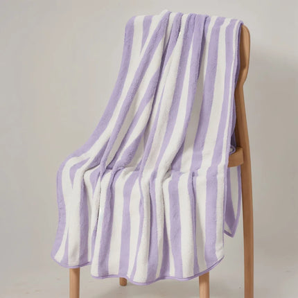 Striped Thick Absorbent Bath Towel Super Soft Coral Fleece Shower Towels Quick-drying Bathroom Towel for Adults Spa Swim