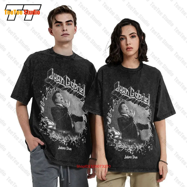 Camiseta de gran tamaño estilo vintage de Juan Gabriel Divo De Juárez Judas Priest Metal Band 8NZ0