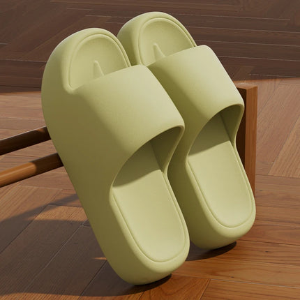 Unisex Non Slip Bathroom Home Slippers Soft Sole EVA Pillow Slides Summer Flat Beach Sandals Woman Thick Platform Cloud Slippers