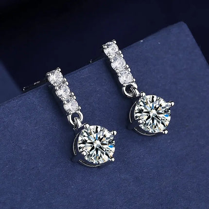 High-quality 925 Sterling Silver Crystal Fashion Circle Hoop Earrings for Woman Wedding Party Gift Street Versatile Jewelry