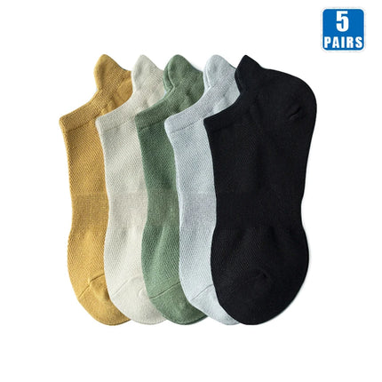 5 Pairs Women Cotton Socks Short Crew Ankle High Quality Breathable Summer Compression Casual Fashion Low-Cut Sock for Female