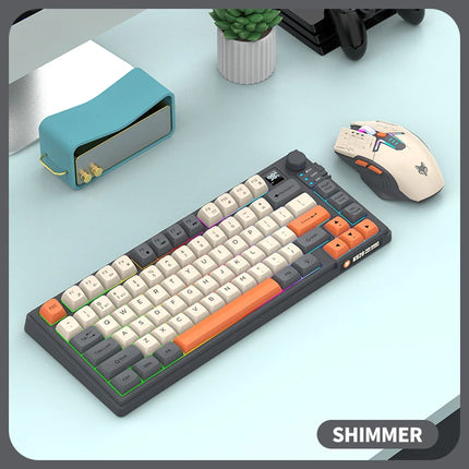 Premium Dual-Modes 2.4G+Bluetooth Keyboard Mouse Combo Rechargeable Keyboard With Display Screen & Knob For PC - product imag