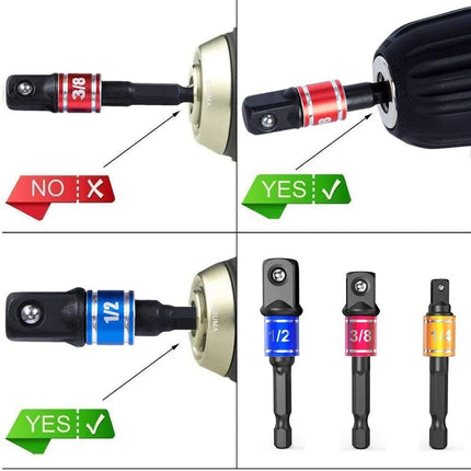 Impact Grade 105 Degree Angle Socket Adapter Power Hand Tool Part Driver Extension Set Screwdriver Holder Drill - product ima