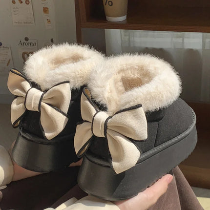 Thick Soled Cotton Slippers For Women Ankle Boots 2024 Winter Outdoor Wear Warm Fashionable Non Slip Snow Boots