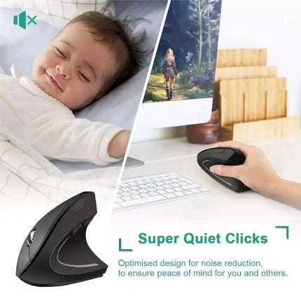 Wireless Bluetooth Vertical Mouse 800 1200 1600 DPI 6 Button Personalised Side Grip Ergonomic 2.4G Mute Gaming PC - product i