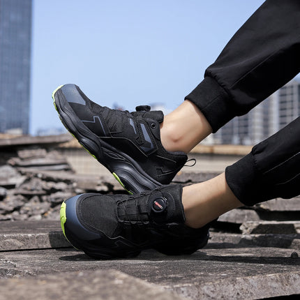 Rotating Button Steel Toe Safety Shoes for Men Lightweight Work Sneakers Puncture Proof Work Shoes Coustruction Safety Shoes