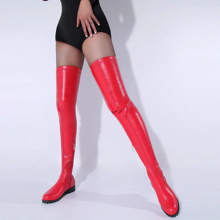 2024 New Spring Autumn Women's Knee-high Boots Fashionable European Style Round Toe Leather Boots Thick Sole Long Tube Riding