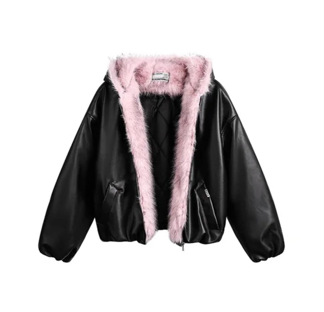 Korea Kunstfell Kapuzenparkas Y2K Mäntel Vintage Dicke Locker Lässige Chaqueta Oberteile Mode Schneebekleidung Damenjacken Abrigos 2025