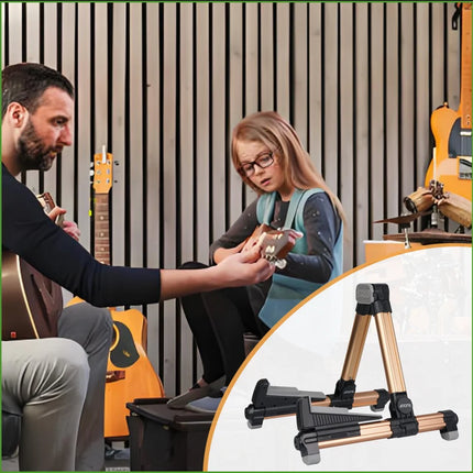 Foldable Aluminum Guitar Stand - Adjustable Floor Stand for All Types of Guitars Bass Ukulele Violin Banjo, Easy to Carry,Sturdy
