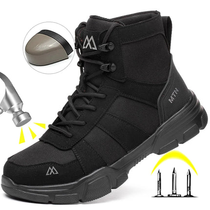 Light Breathable Protection Safety Shoes Men Steel Toe Cap Anti Smash Work Shoes Anti-Puncture Indestructible Man Safety Boots