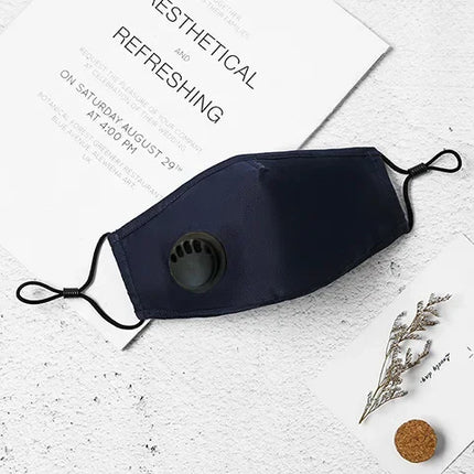 Cotton Face Mask with Breathing Valve Filter Reusable Washable Masks Fashion Mouth Face Mask Anti Dust Activated Carbon PM2.5